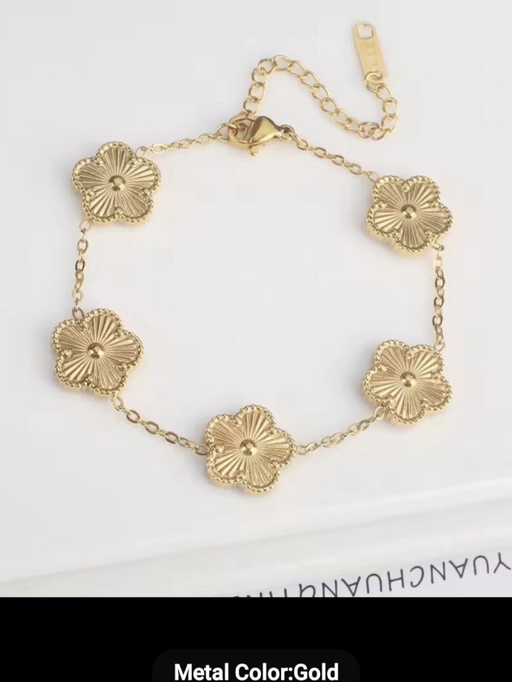 🌼🌼NEW🌼🌼 PRETTY!! Stainless Steel GOLD Flower Bracelet